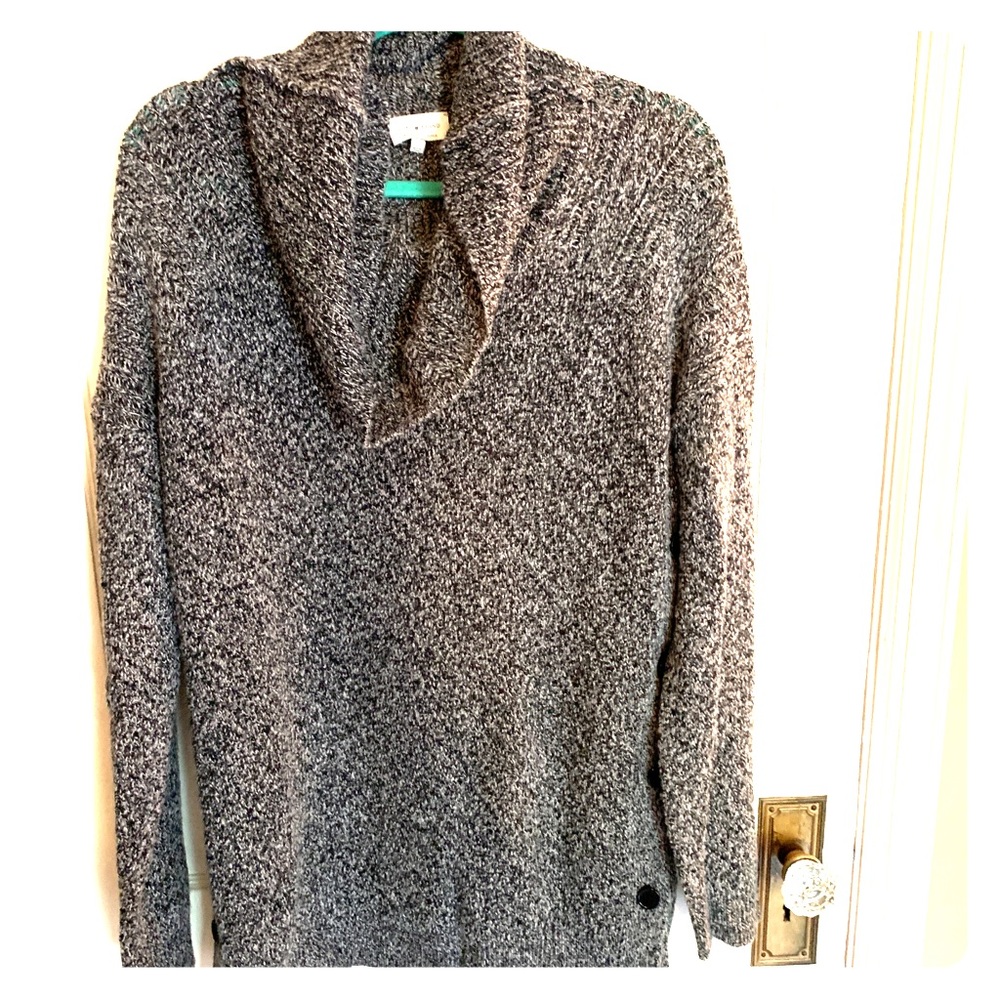 Lucky Brand black and white cowl neck sweater